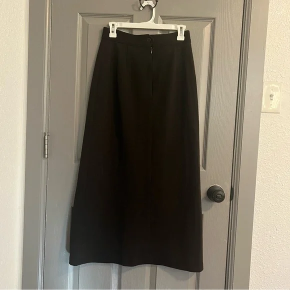 Helen Wang Brown Long Pencil Skirt Merino Wool Double Knit - Picture 8 of 8